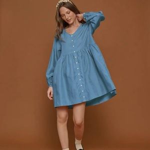 Tradlands Remi Mini Dress (Chambray)